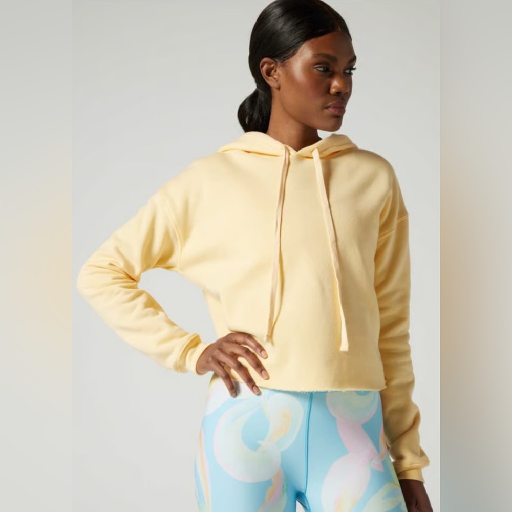 Wear It To Heart Cropped ASPEN Hoodie Sweatshirt Orange Sherbet Women’s Sz S NWT